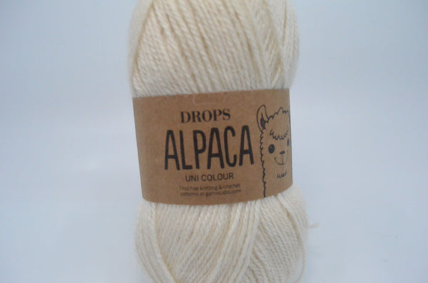  Pure Alpaca Wool Yarn Drops Alpaca, 59 Colors, in 1.8 oz Balls  - 183 yds per Ball (1101 White)